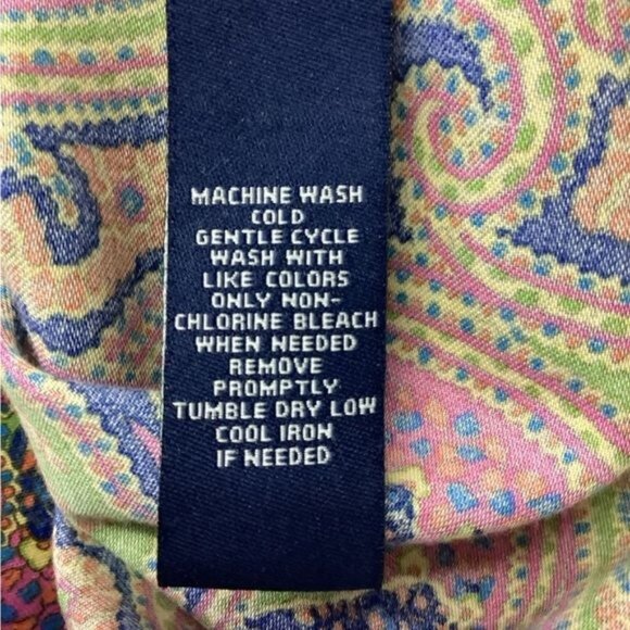 Chaps Women’s Long Sleeve Button Front No-Iron Paisley Shirt, Multi, size M - Picture 6 of 7